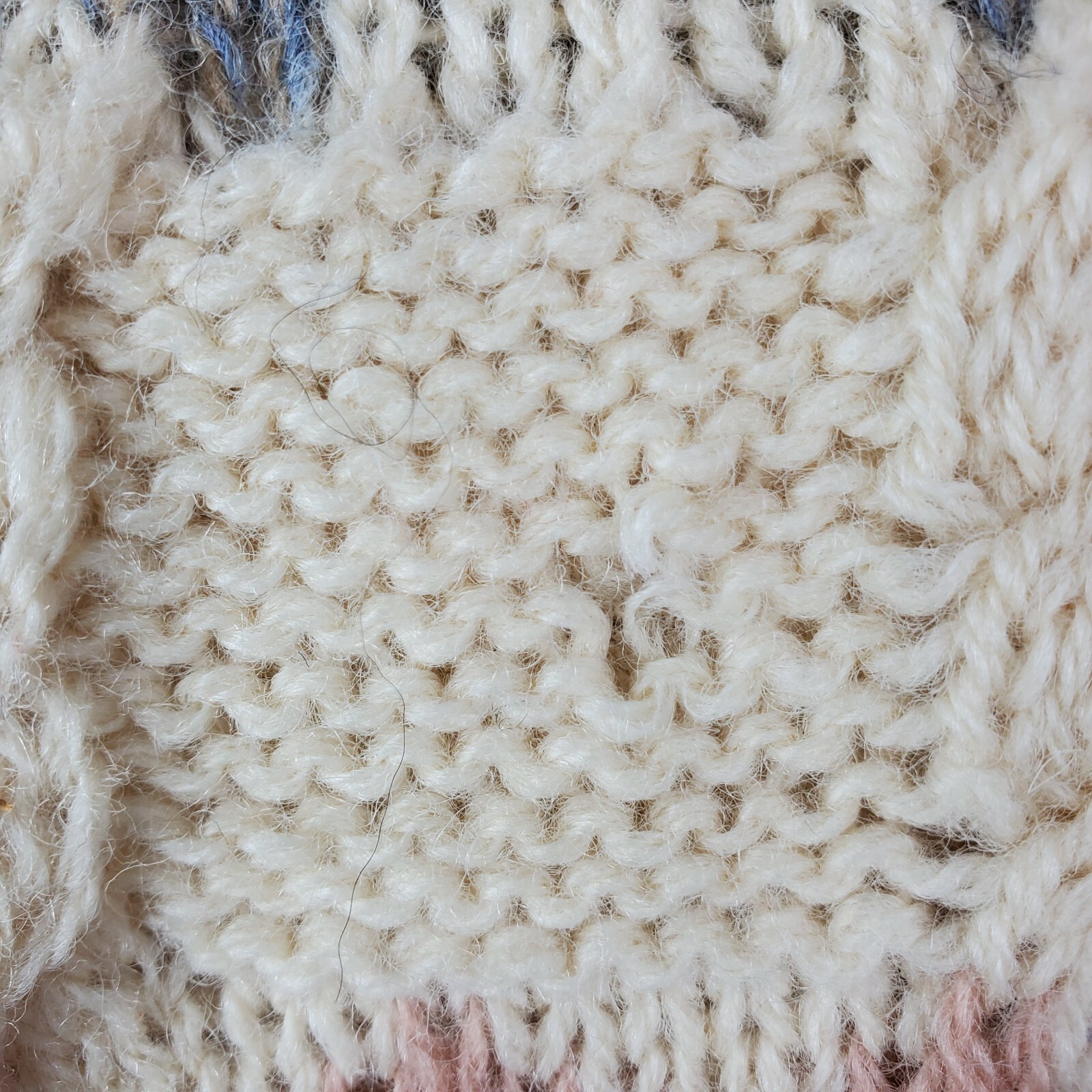 The Clever Shepherd Pure New Wool Sweater Beige, Cream, Pink Patterned