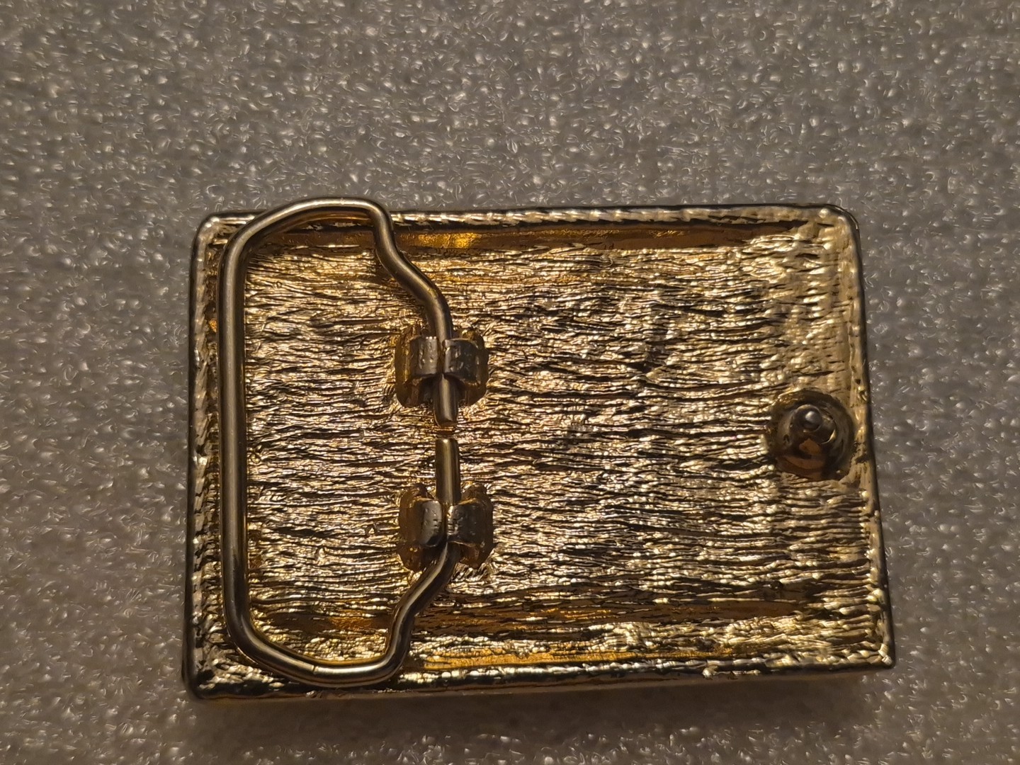 Red Jasper Gold Toned Framed Belt Buckle 2 3/4″×1 7/8″ Stone Is 2″×1 1/4″