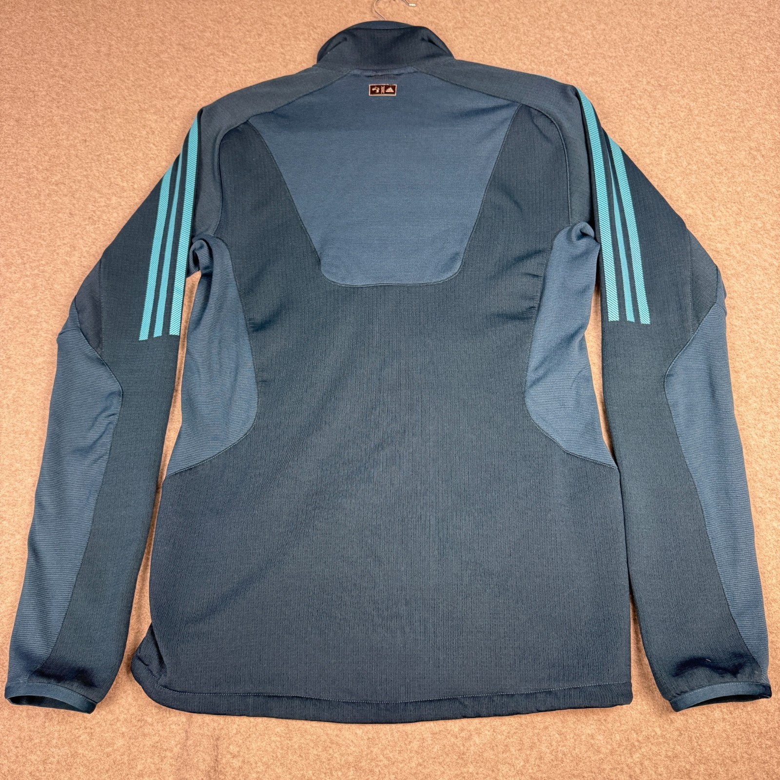Adidas Terrex Swift Technical Grid Fleece Jacket Teal/Neon Orange Small Gorpcore