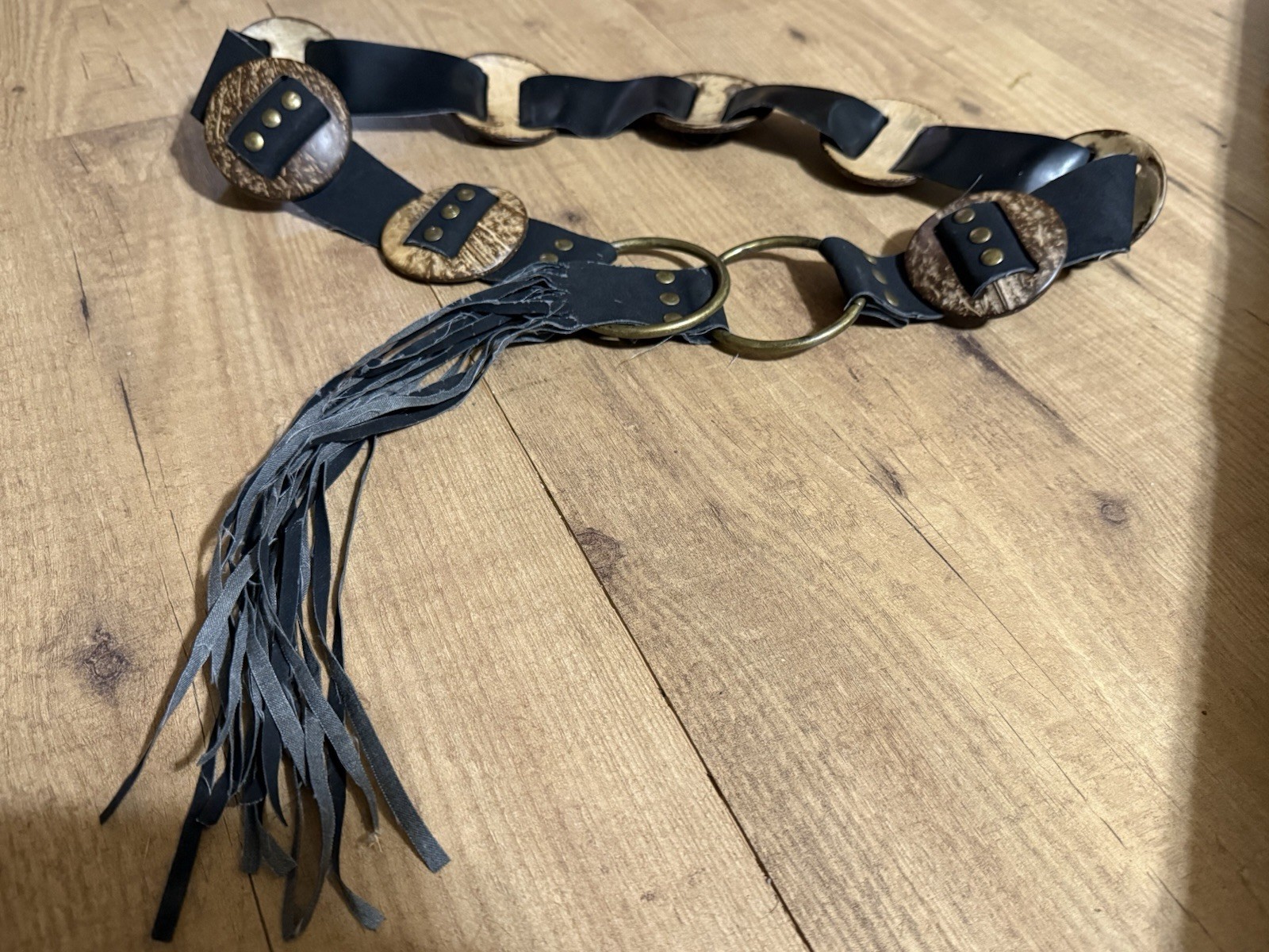 Vintage Leather And Metal Belt