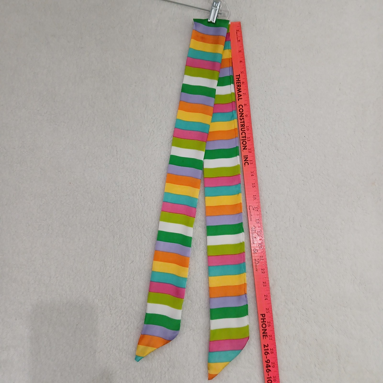 VTG Scarf Thin Colorful Stripe Purse Wrap Accessory 3″x 60″