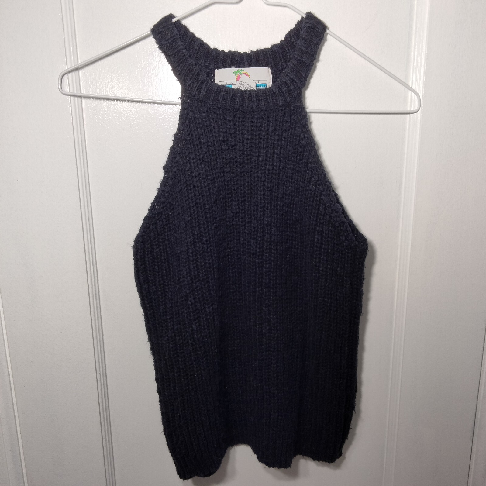 Paradise by Brooks 80s Crop Top S Linen and Cotton Vintage Sweater Tank Top