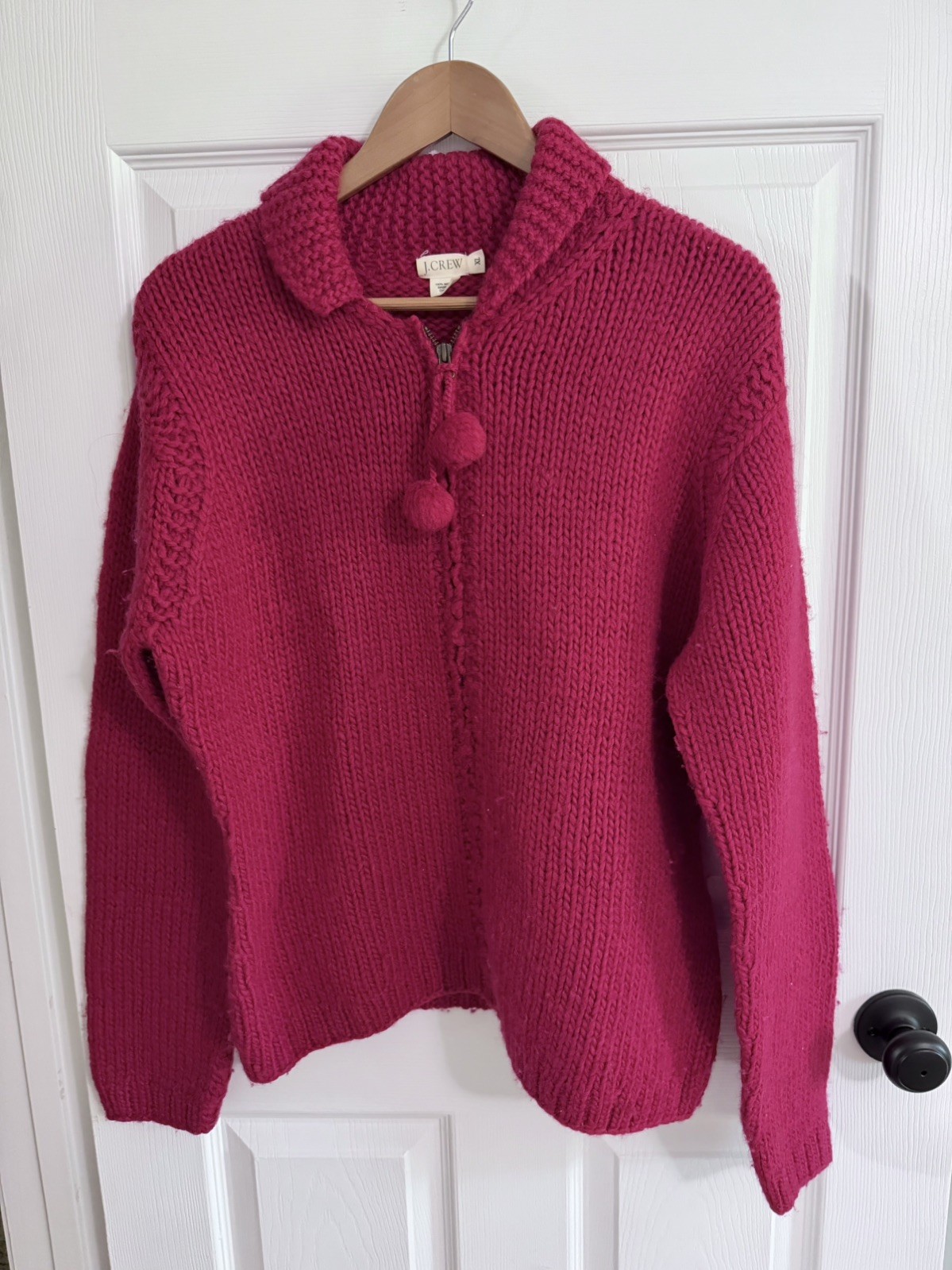 1990s Y2K Era J. Crew Heavy Wool Sweater Zip Up
