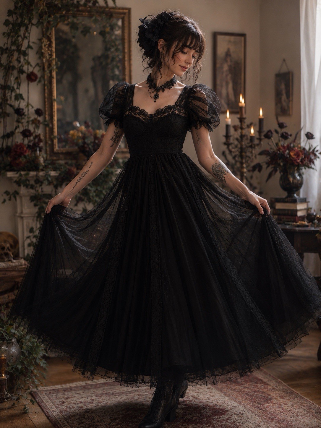 Vintage 1930s Black Twill Elegant Formal Evening Gown Size Small As Is