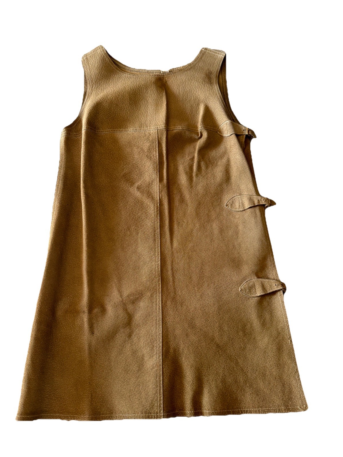 Rare Vintage 1960s Hush Puppies Pigskin Suede Dress ILGWU Union Made USA Mod Wes