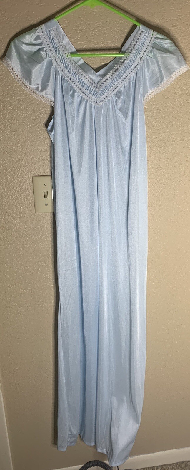 VTG Baby Blue Nightgown Sz S 32/34 Sears Berkliff Lace Long NWT Nylon Romantic