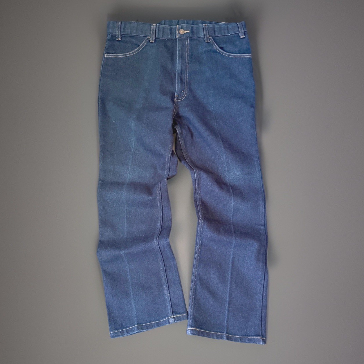 Vintage Levi’s 517 Boot Cut 70s Orange Tab Leather Patch USA Dark Wash W36 L30