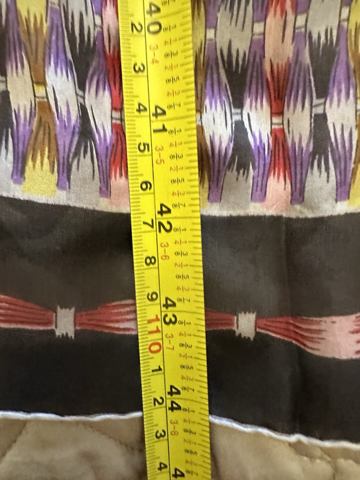 VTG 1950s 100% PURE SILK HAND ROLLED MADE IN JAPAN SCARF 44”X 16”