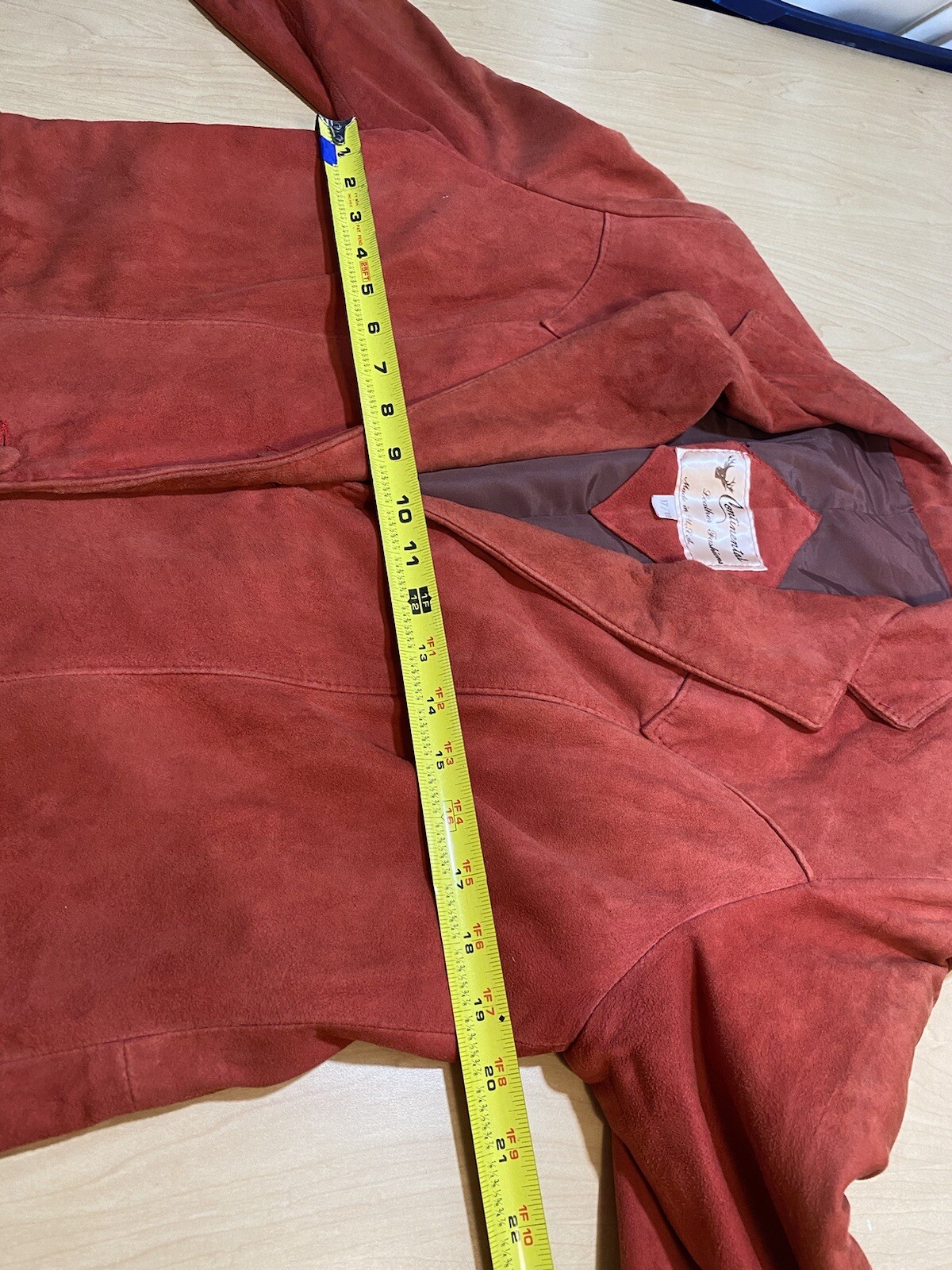 1980’s Vintage Continental Leather Fashions Red Jacket Blazer Size 17/18 USA