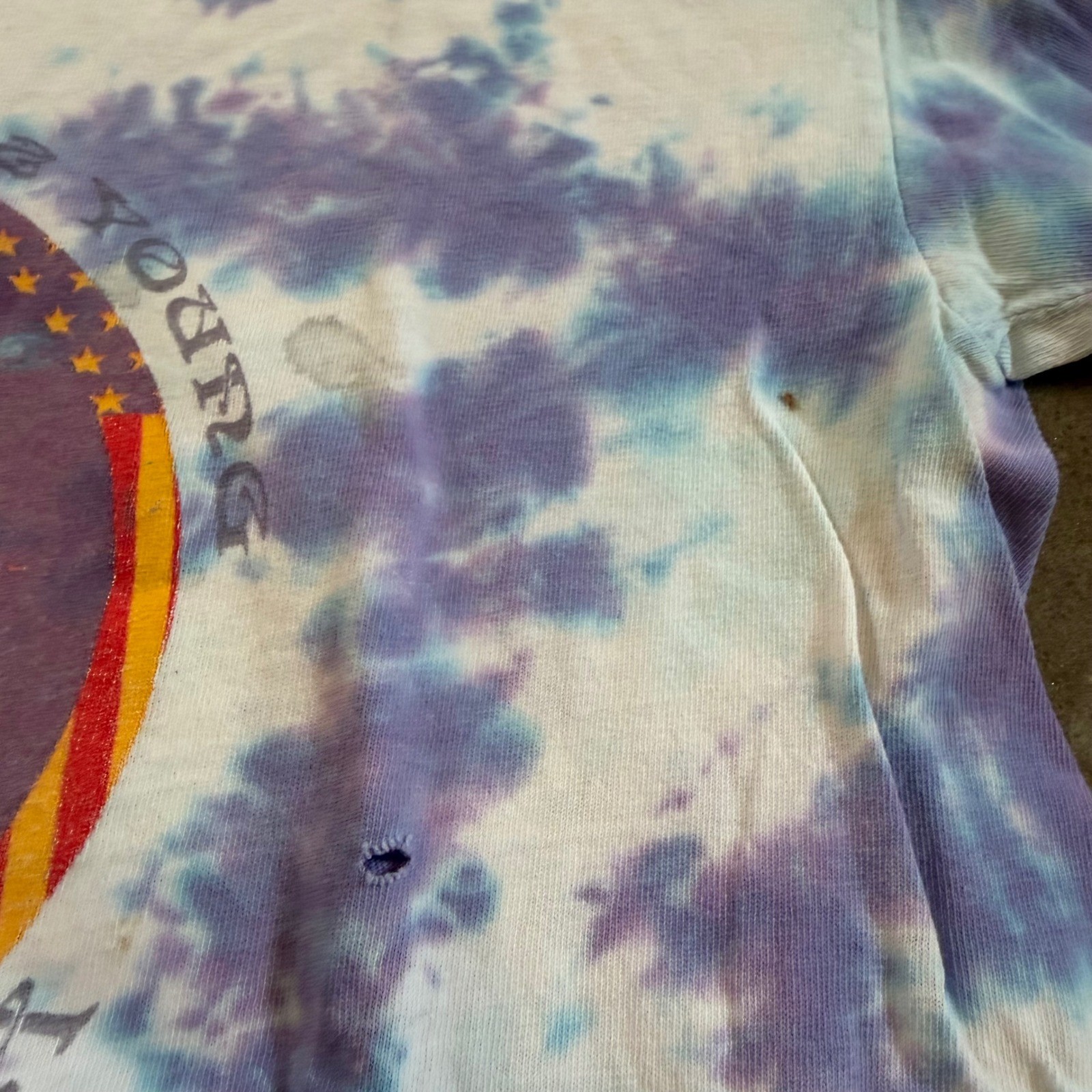 Vintage CSNY Crosby Stills Nash & Young Tour T-Shirt XL Purple Tie Dye 90s Band