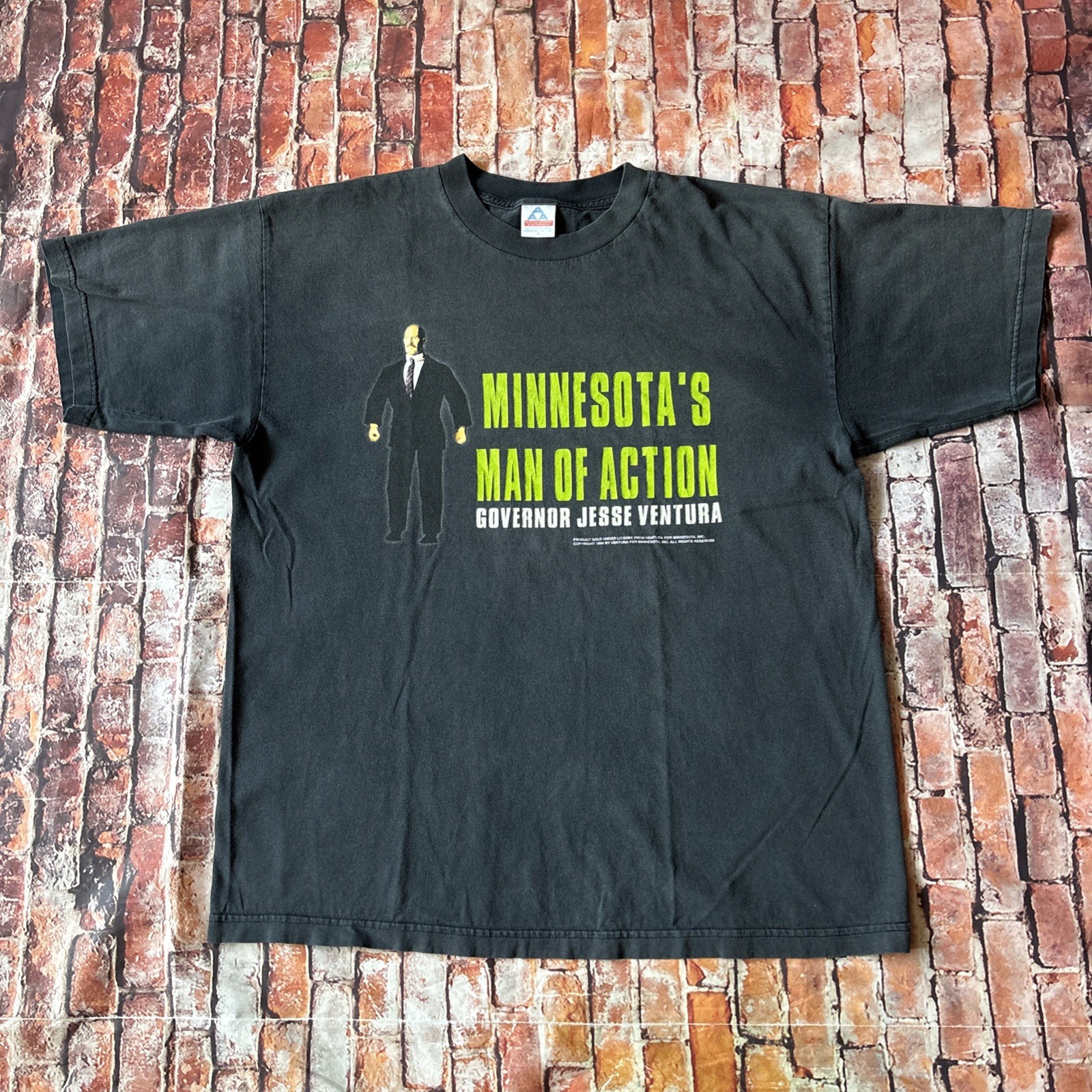 Vintage 1998 Minnesota’s Man Of Action Governor JESSE VENTURE T-Shirt Size XL