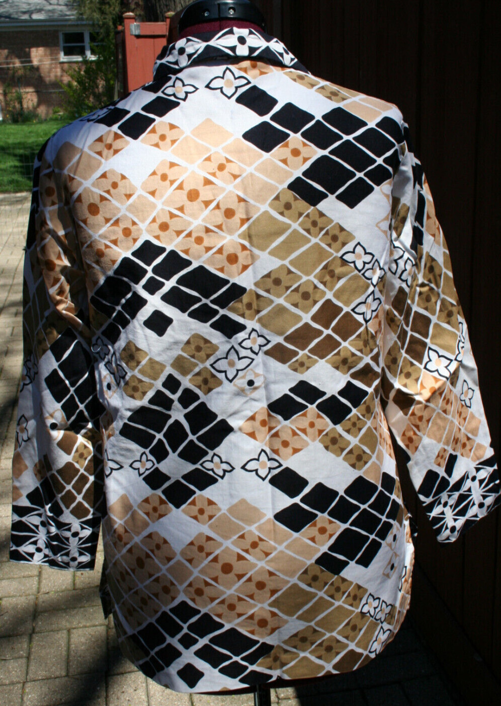 Vintage 60s 70s MOD Cotton Blouse Alex Colman California Large L