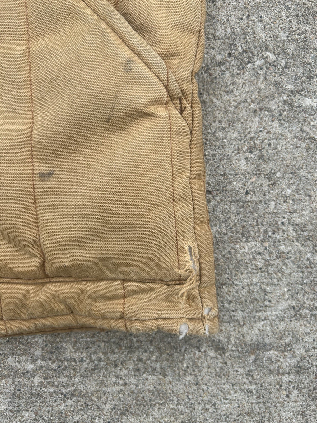 VTG 70’’s Key Imperial Work Jacket Quilted Brown Duck Talon Zip Distressed XL