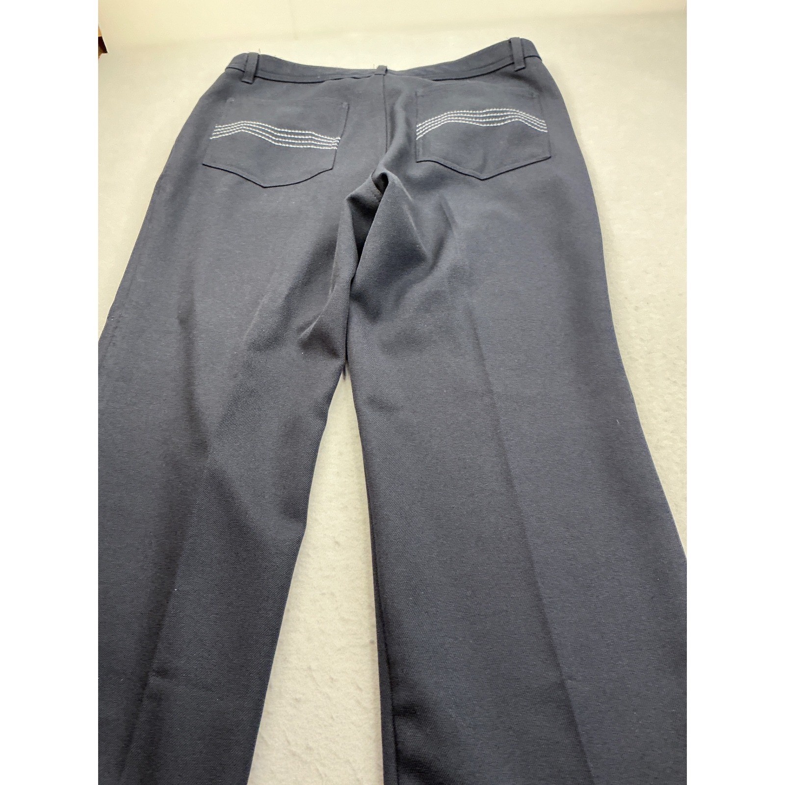 John Blair Vintage Trousers Black Wave Stitch Pockets 36M Mens Straight Leg