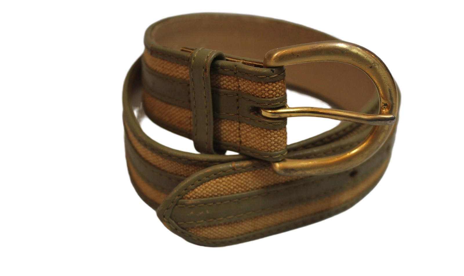 Christian Dior Sport Waist Belt Canvas Leather Beige Accessories Men/Woman