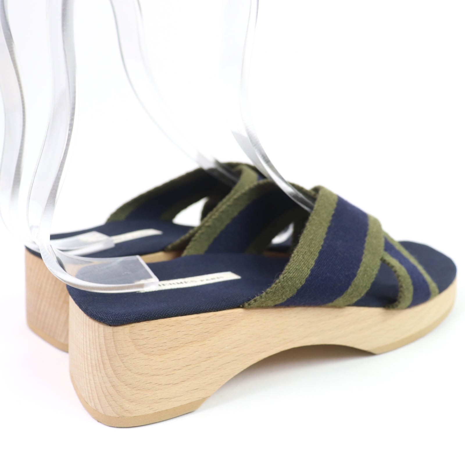 HERMÈS Hermes Fool Toe Canvas Wood Sandals – DUTY FREE