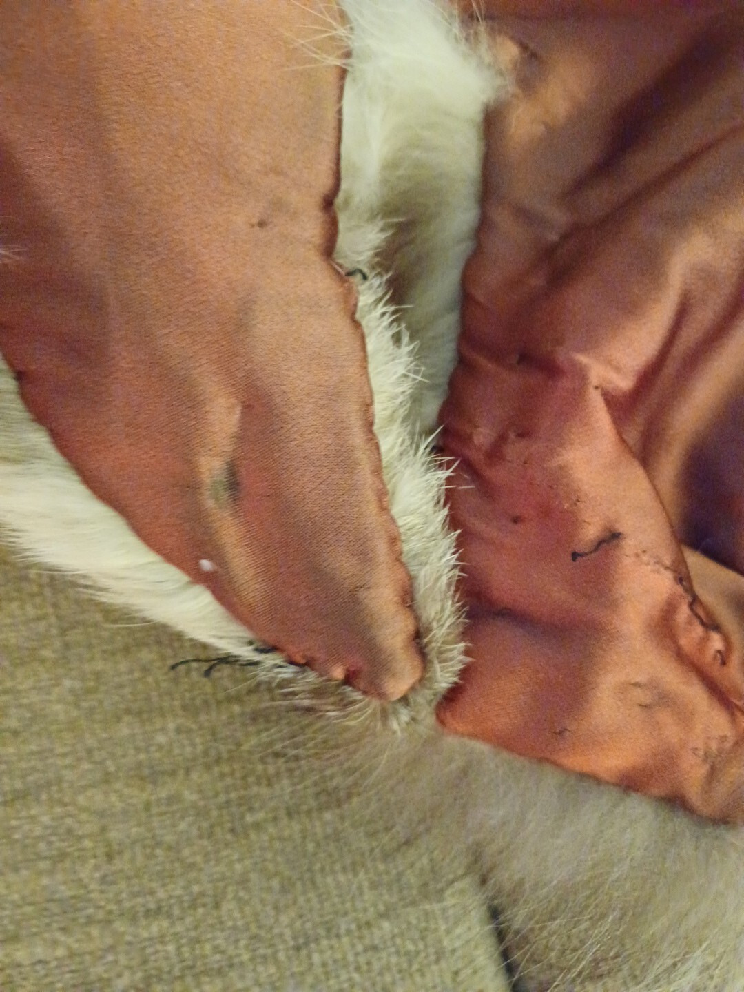 Real Vintage Handmade Silver Fox Fur Tail Shaw Stole Wrap
