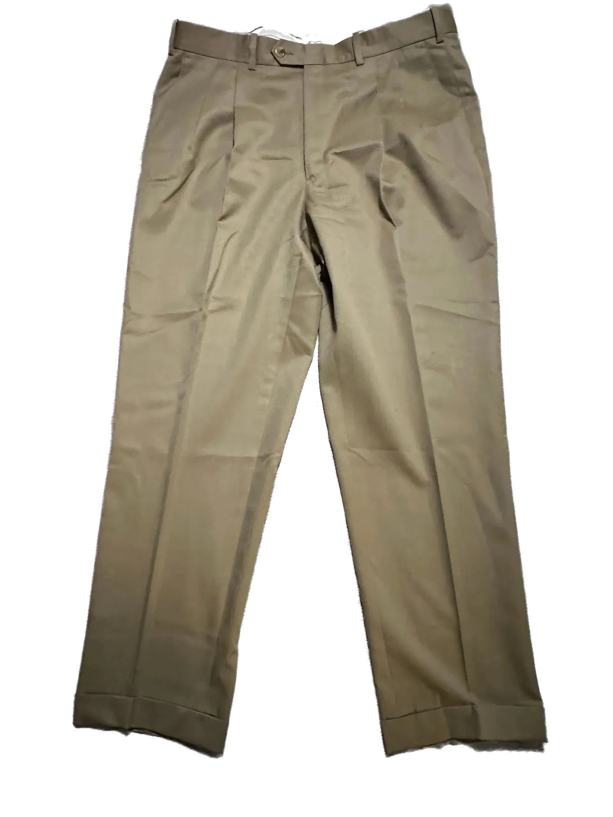 Vtg Batches Mens Worsted Wool Dress Pants 35×29.5 Khaki Tan Pleated Cuffed