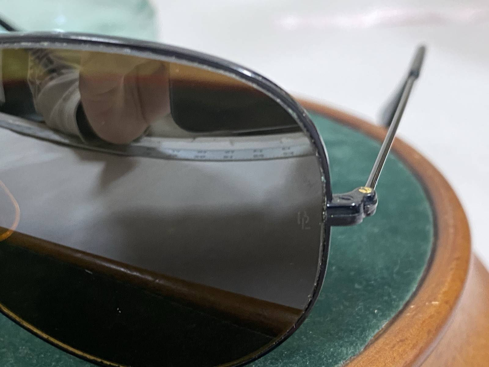 Vintage Bausch Lomb Ray Ban Aviator Driving Mirror Black Frame Sunglasses