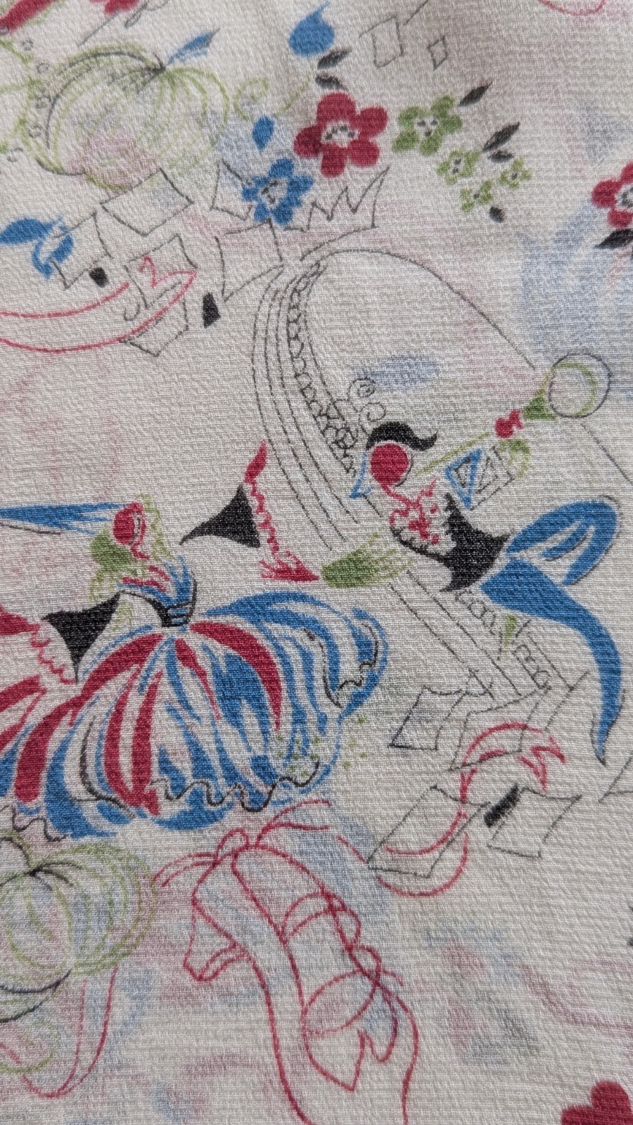 Vintage Sheer Novelty Scarf Ballet Dancer Fairytale Cottagecore Romantic 34″