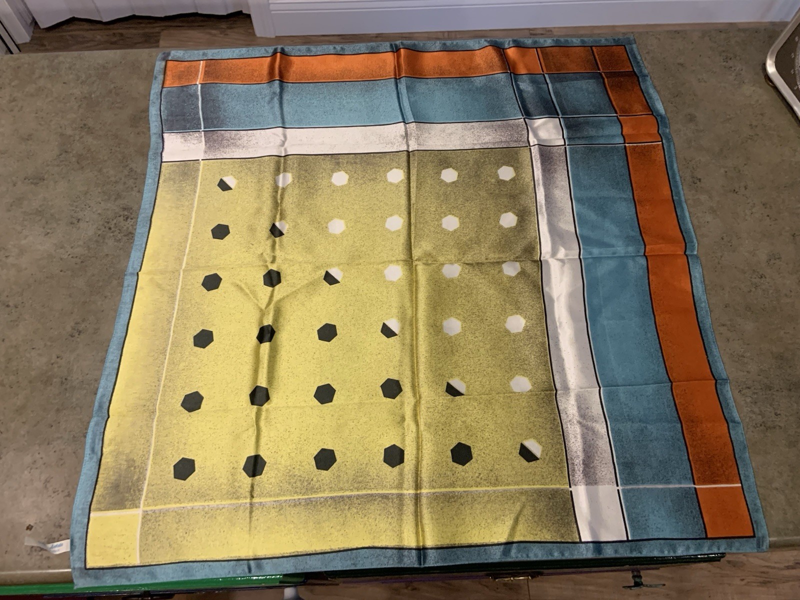 Vintage Italian Scarf 100% Acetate Abstract 27” Square