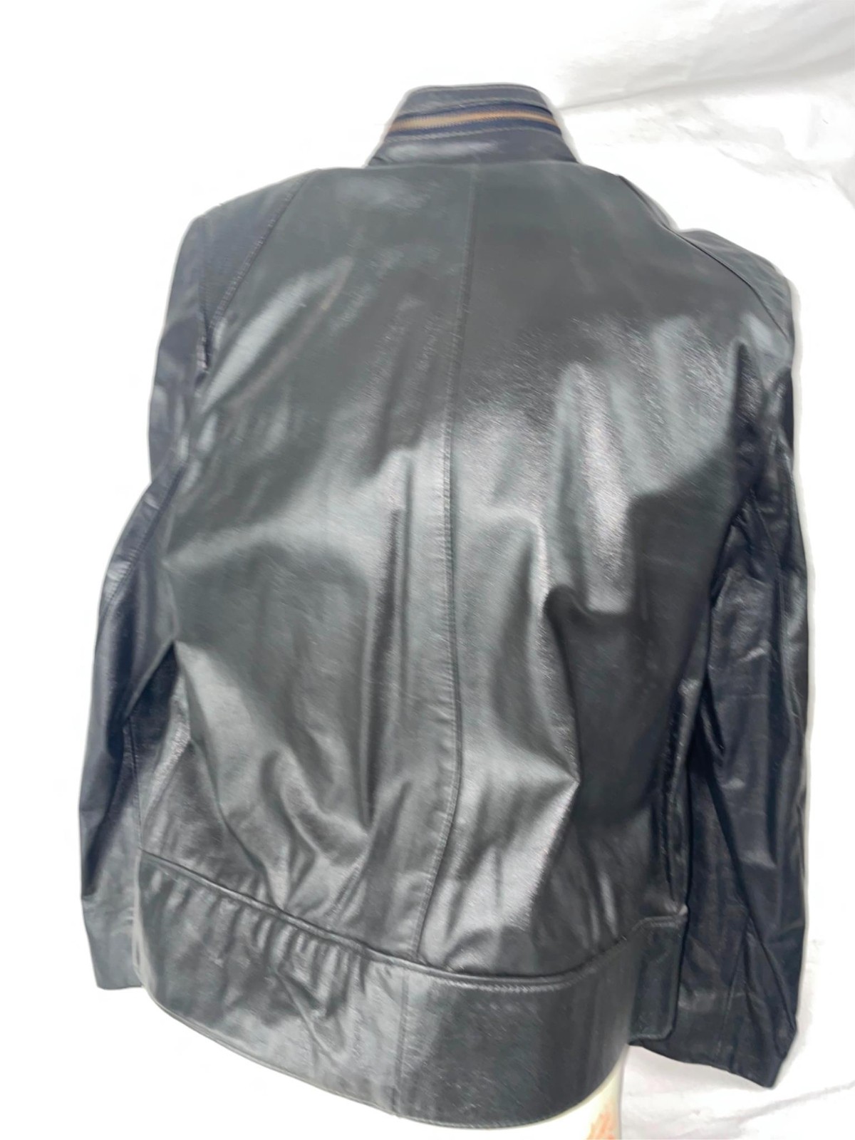 VTG 80S WOMENS 11/12 SMALL BLACK LEATHER CRAZY ZIPPER CAFE RACER BEAT IT JACKET