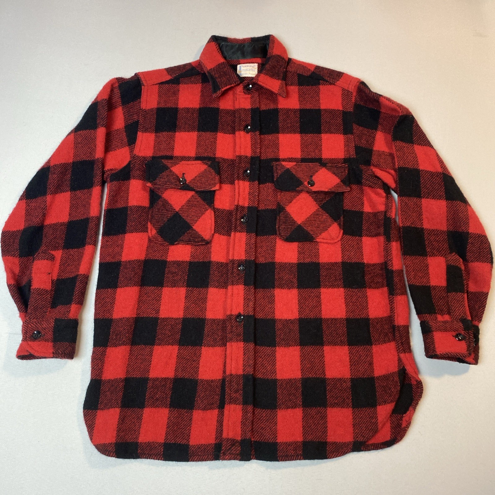 Vintage Pennys Towncraft Shirt Mens Medium Buffalo Check Plaid Lumberjack Grunge