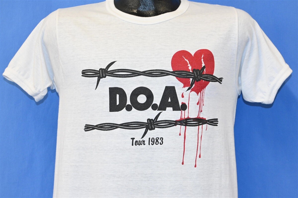 vintage 80s DOA WE COME IN PEACE TOUR 1983 HARDCORE PUNK BAND t-shirt MEDIUM M