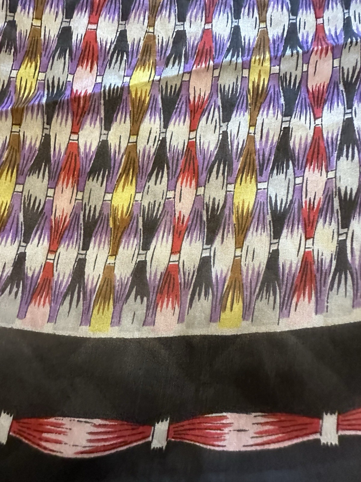 VTG 1950s 100% PURE SILK HAND ROLLED MADE IN JAPAN SCARF 44”X 16”