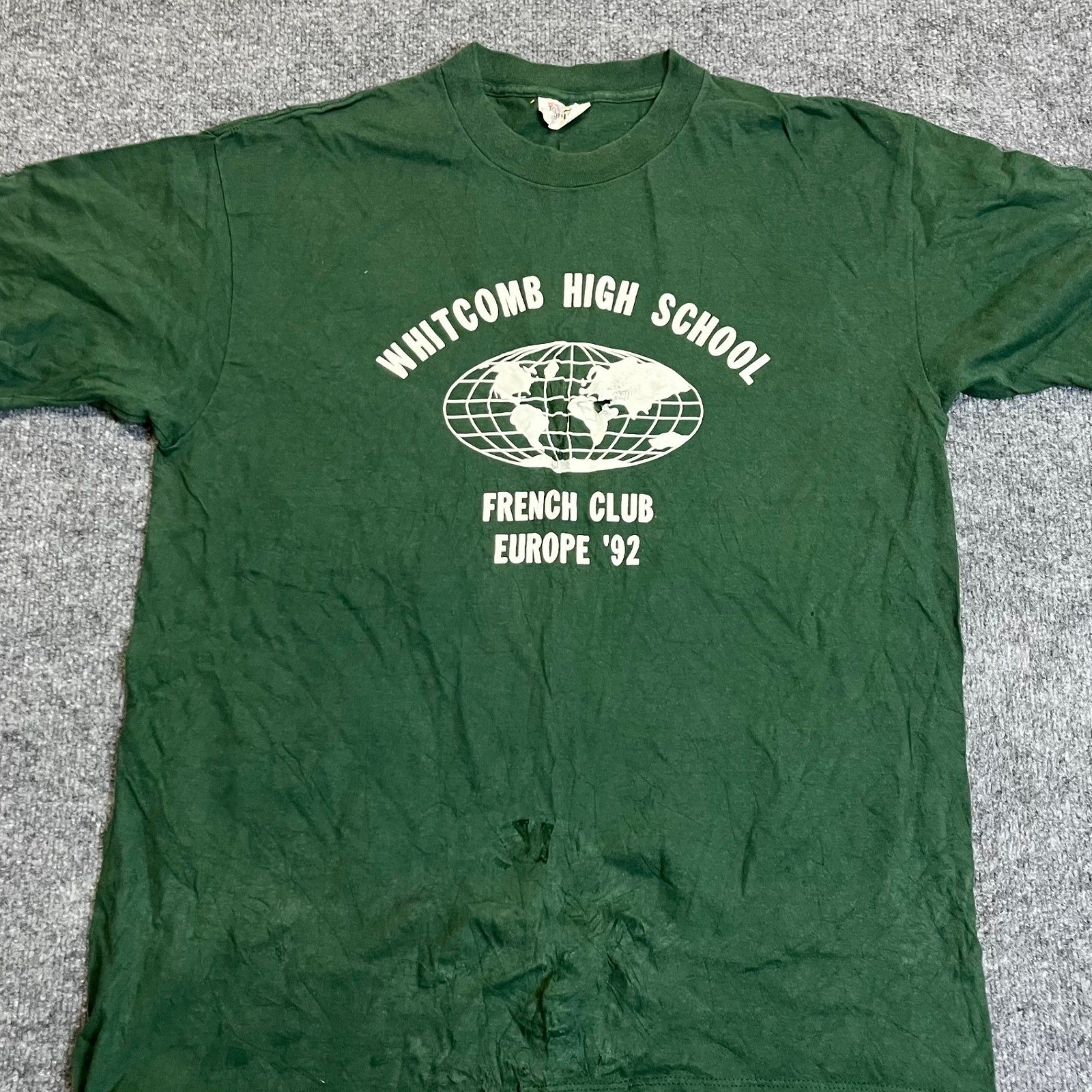 WearGuard T-Shirt Mens Size XXL Green Club Europe 92 Vintage USA Made Cotton