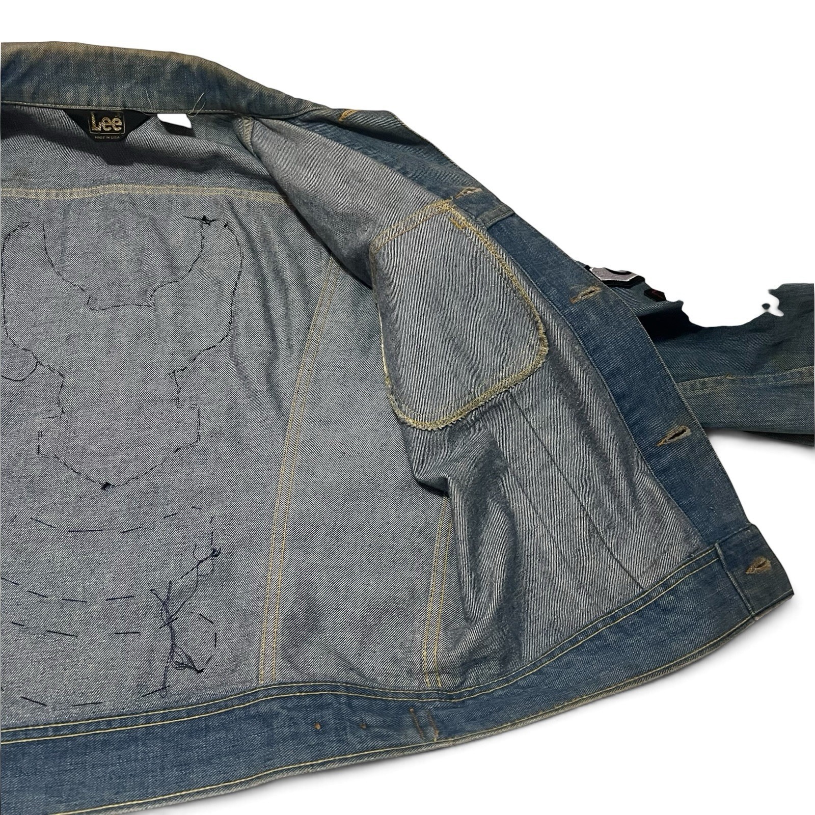 Vintage USA Lee Harley Davidson HOG Patch Denim Jacket 1987-2001 10 Year L