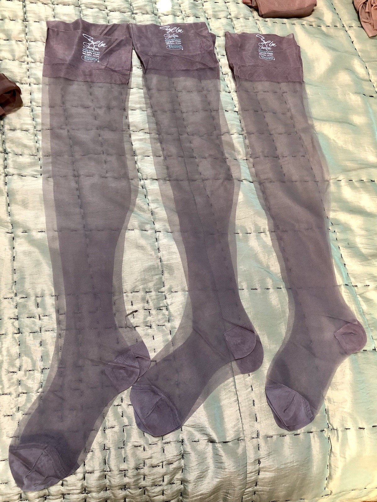 6 PAIR) VTG 1950s SHEER DEADSTOCK Unworn CARYL LEE Seamfree NUDE TAUPE STOCKINGS
