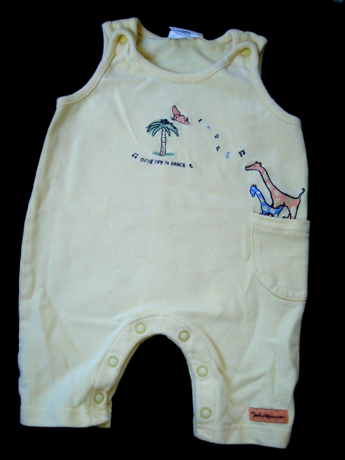 Carter’s Vintage John Lennon “Living Life in Peace” Yellow One Piece Outfit 0-3M