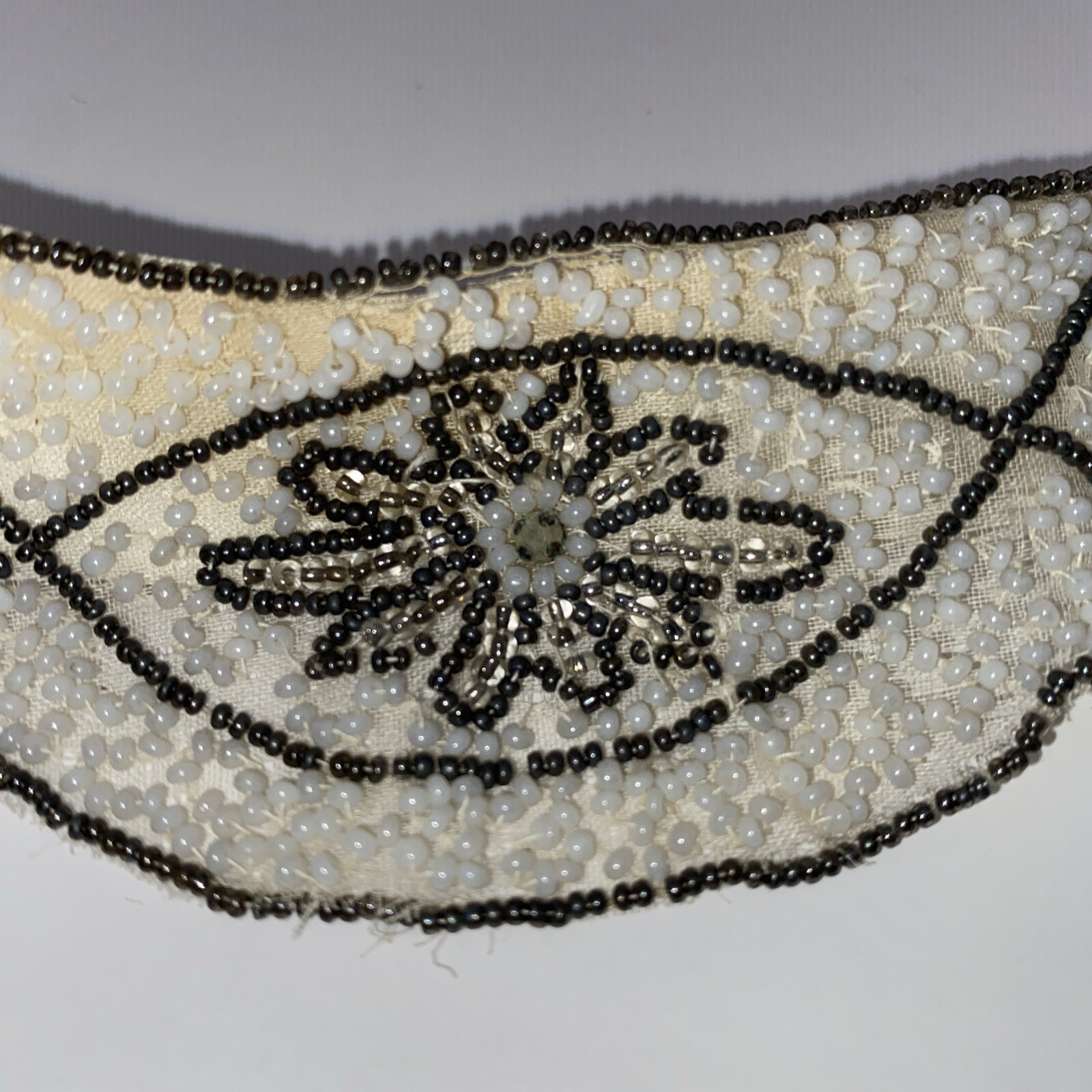 Vintage Seed Bead Hand Made Petticoat Collar Made in Belgium