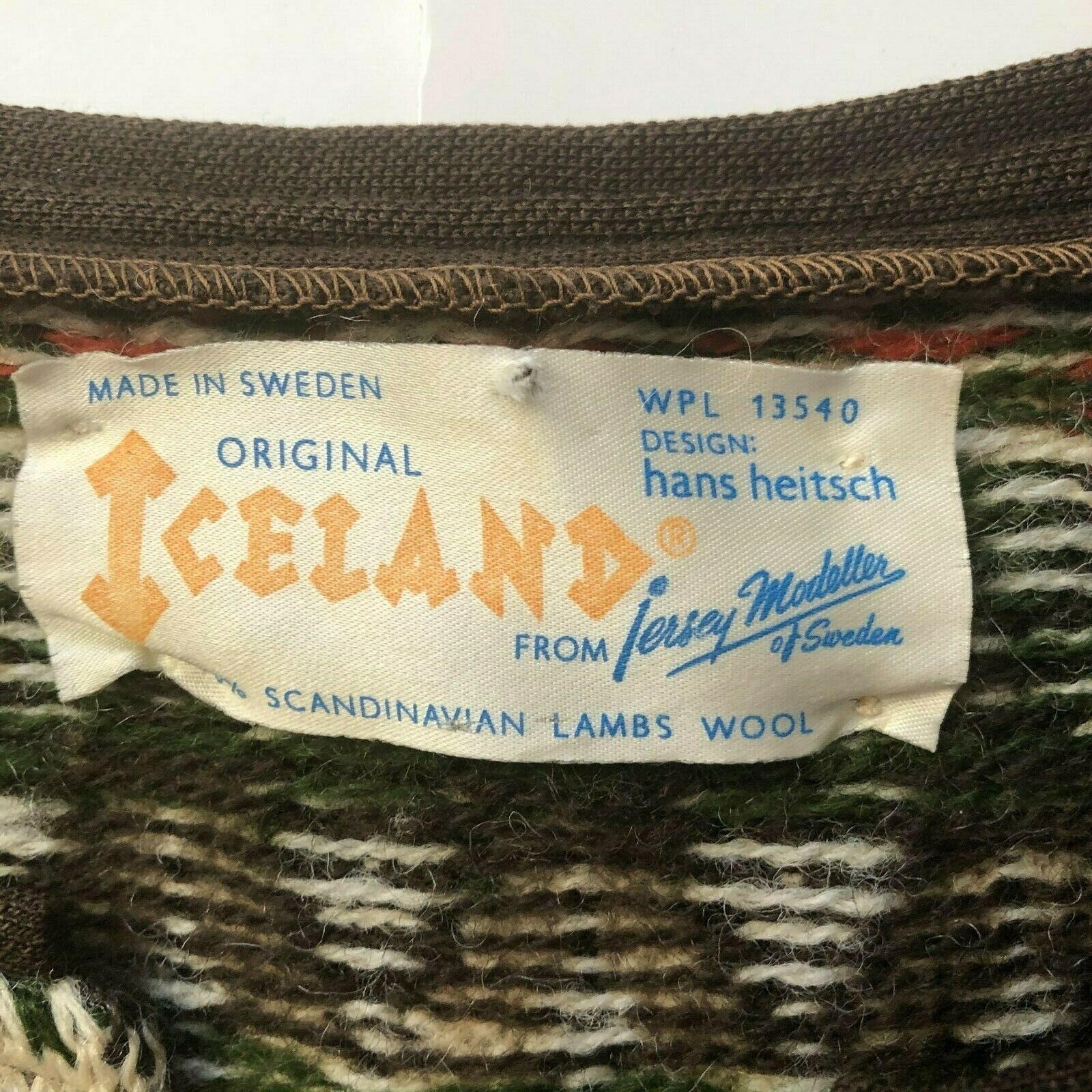Jersey Modeller Iceland Vintage Sweater Scandinavian Lambs Wool Size 10