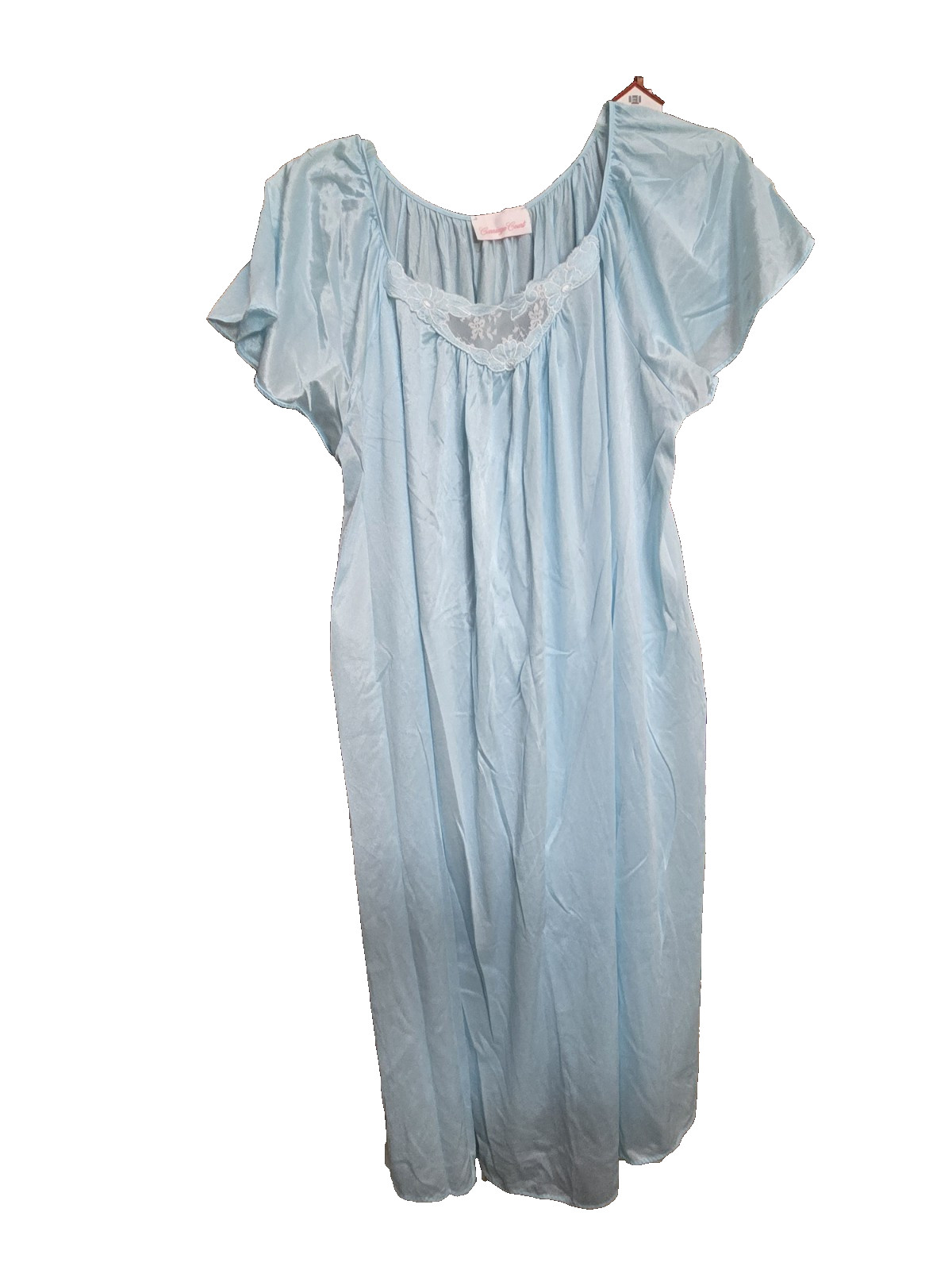 Vtg Sears Nightgown Carriage Court Soft 100% Nylon Baby Blue One Size Fits All