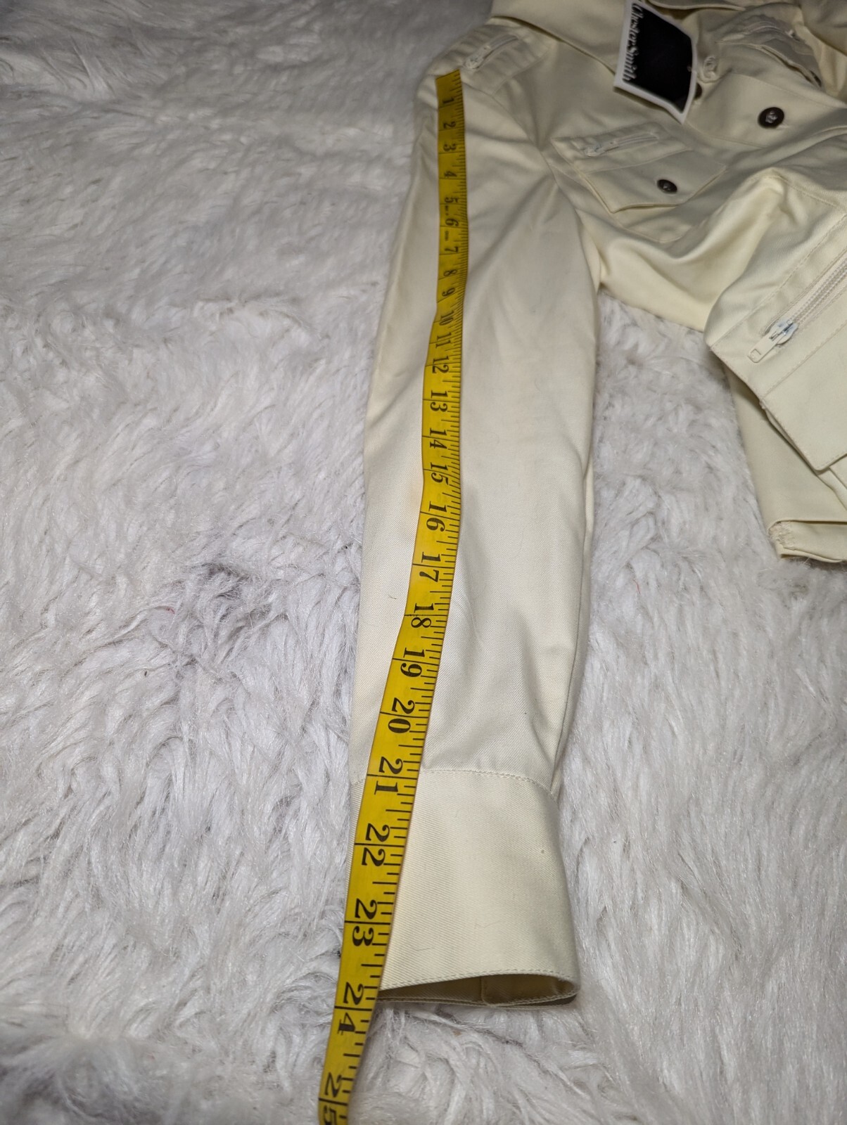 VTG 80s CHESTER SMITH 10 Pocket IVORY Button Up Shirt Jacket SHACKET Women’s 8