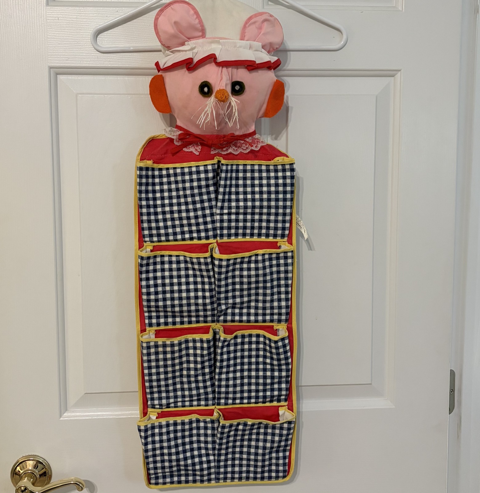 Vintage Mouse Nursery Hanger Organizer 8 pockets Kids Shoe Pouch Caddy 10.5″x32″