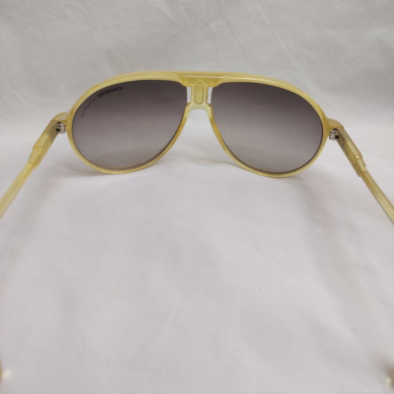 Carrera Champion/C Vintage Optyl Aviator Sunglasses Yellow Gray 62-12 Italy Rare