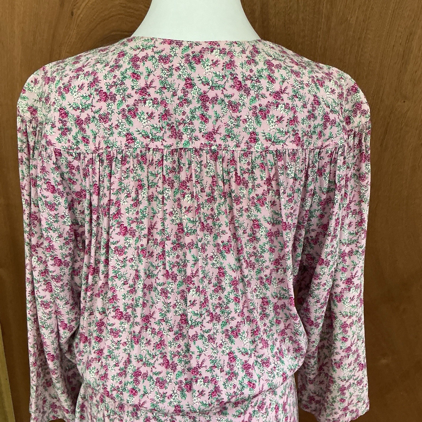 Karin Stevens Floral A-Line Dress 12 Cottagecore Vintage 90s Mom Union Made USA