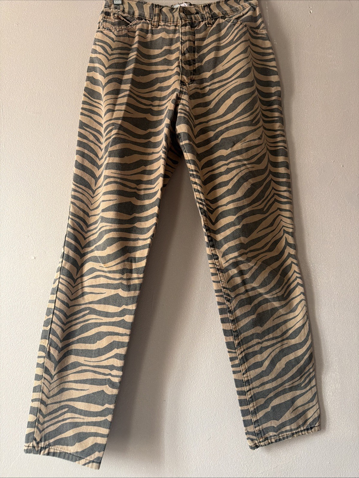 Rare Vintage Reminiscence Stewart Richer Tiger Print Jeans Macdougal NYC Small