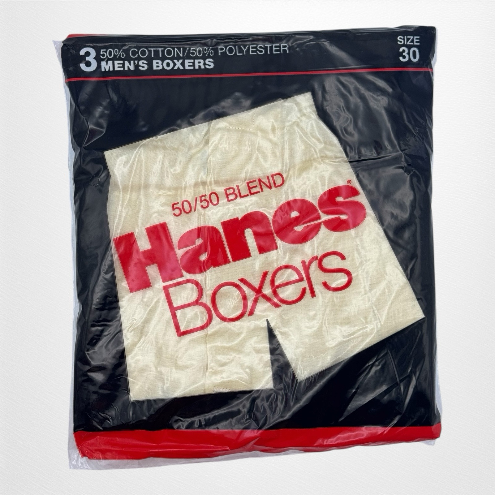 Vintage 1986 50/50 Blend Hanes Made USA Boxers 3 Pack Size 30 Yellow Mix Sealed
