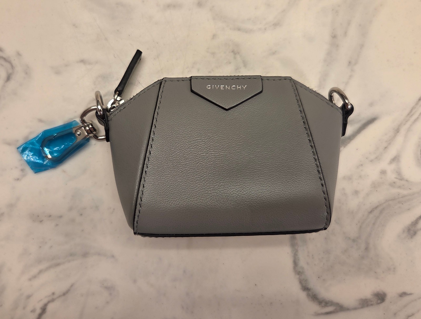 New! Givenchy ‘Baby Antigona’ Shoulder Bag Gray Leather (NO CHAIN) MSRP $825