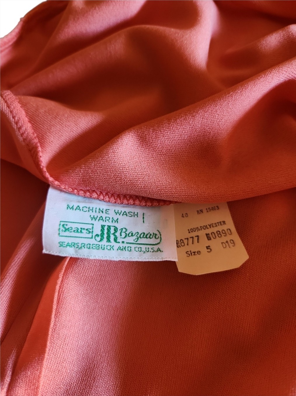 VINTAGE Sears JR Bazaar 3 Piece Coral Set Blouse/Skirt/Pants 70s 100% Polyester
