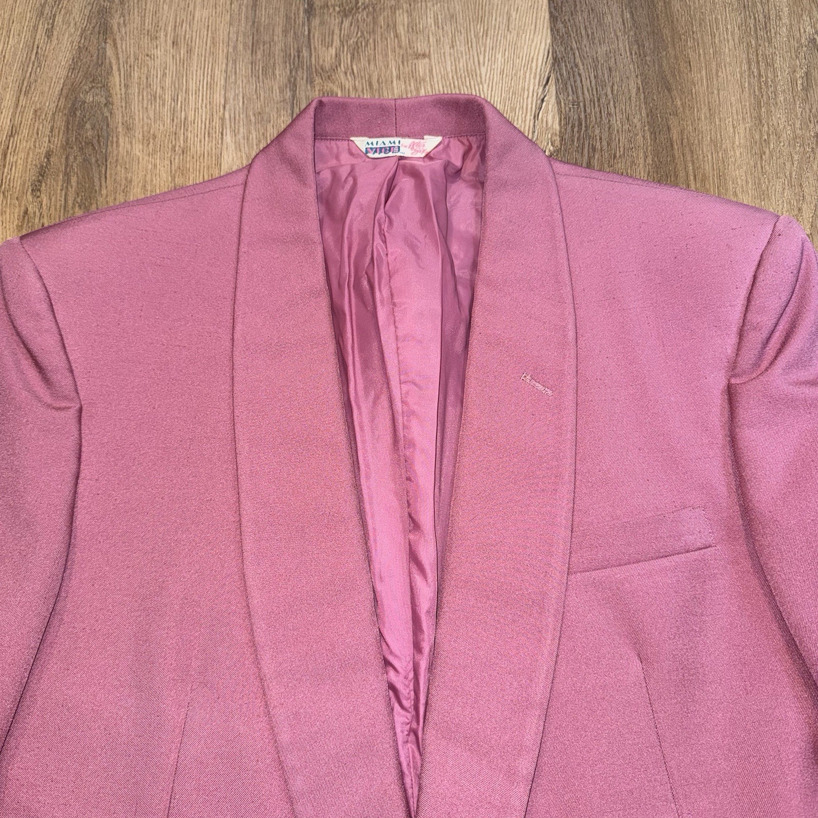 Vintage After Six Miami Vice Jacket Blazer Tuxedo Coat Pink 80s Mens 40 Short