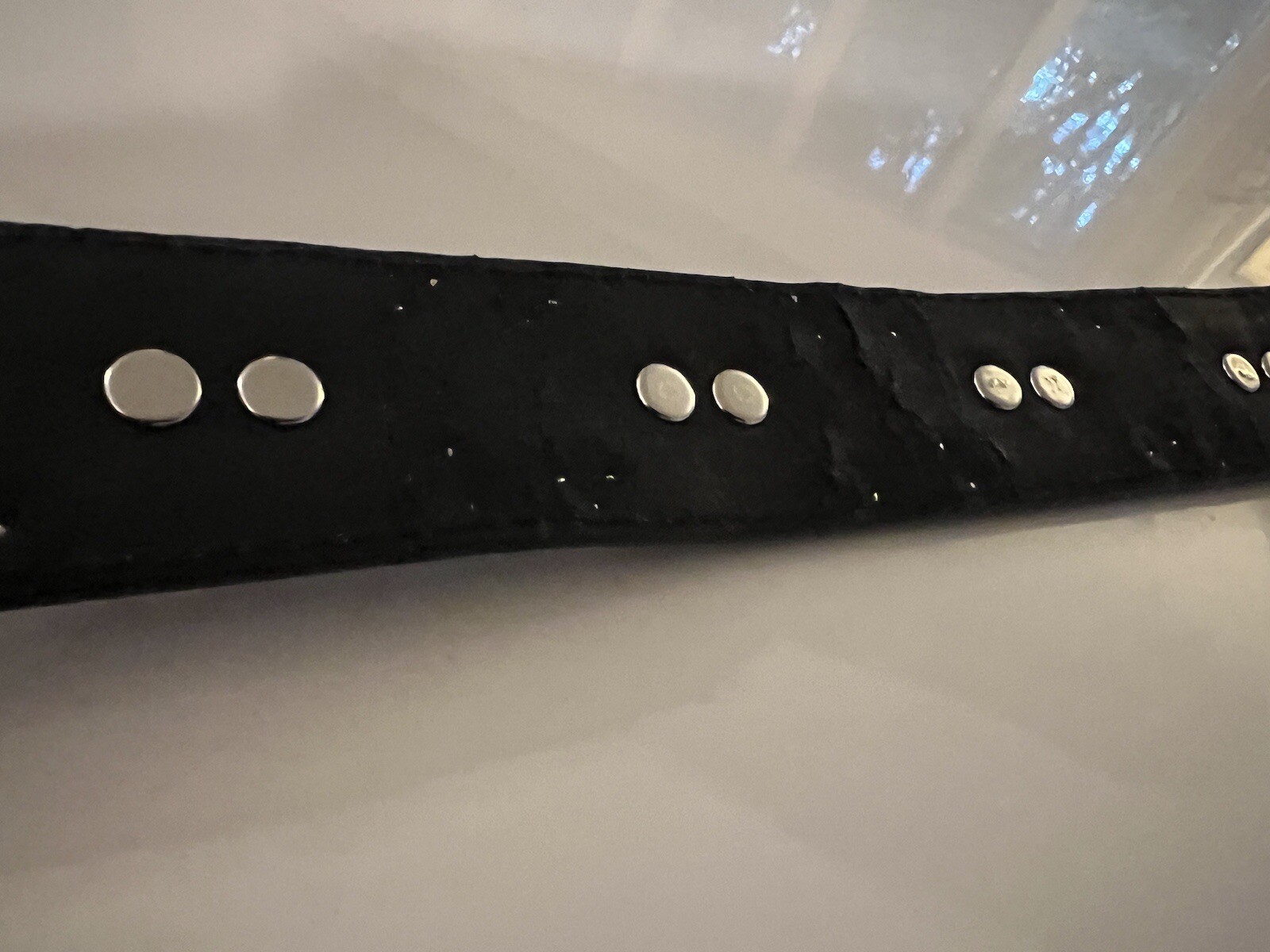 90s Punk Vintage Studded X Leather Belt XL Goth Bondage Industrial