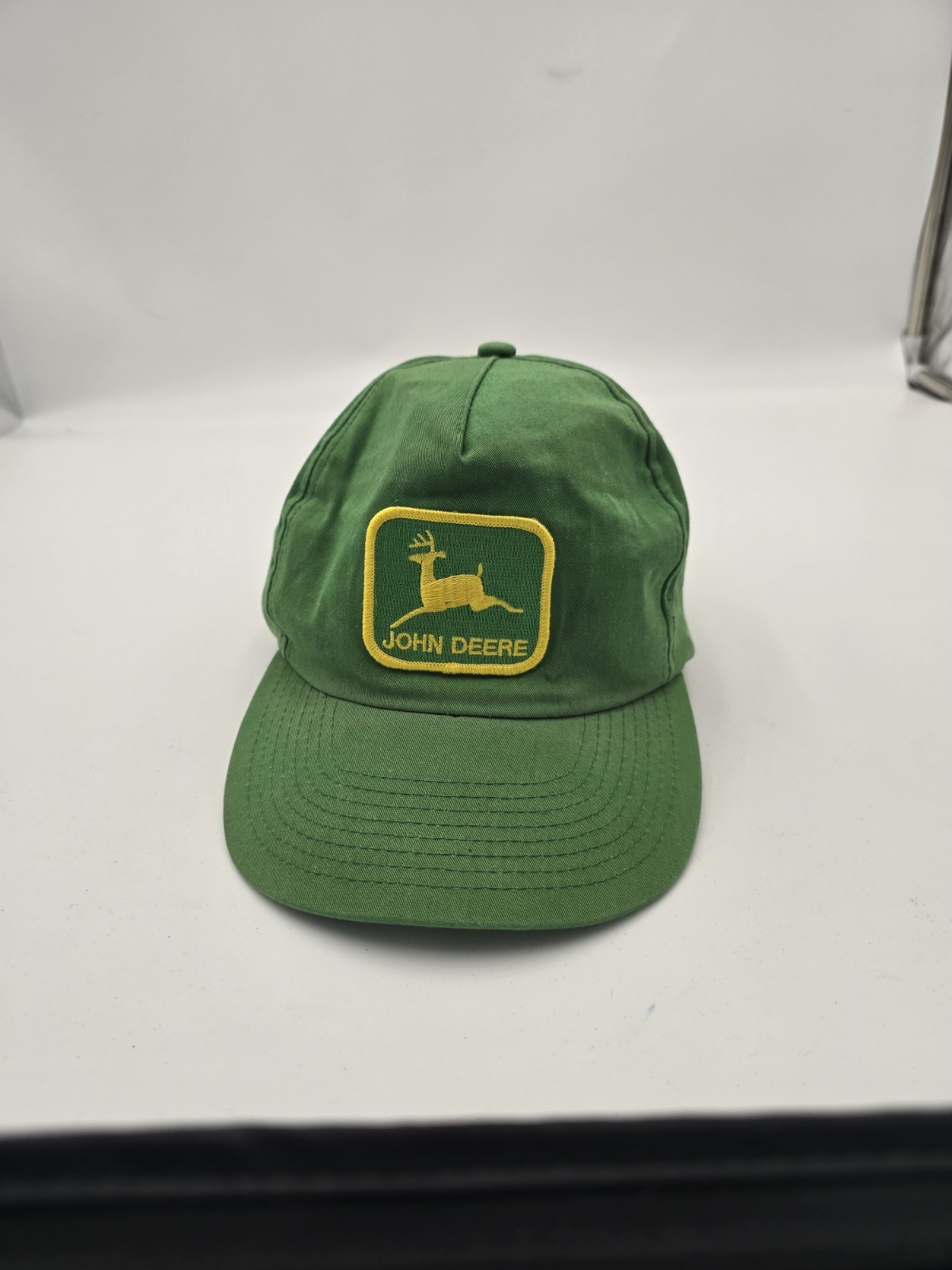 Vintage John Deere Green Snapback Hat Cap Yellow Logo Patch USA Farmer Trucker