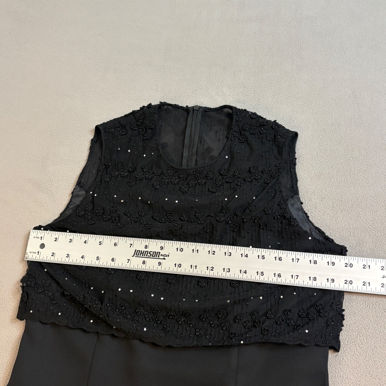 J.R. Nites by Caliendo Vintage Black Sequin Cocktail Dress Sleeveless Sz 14