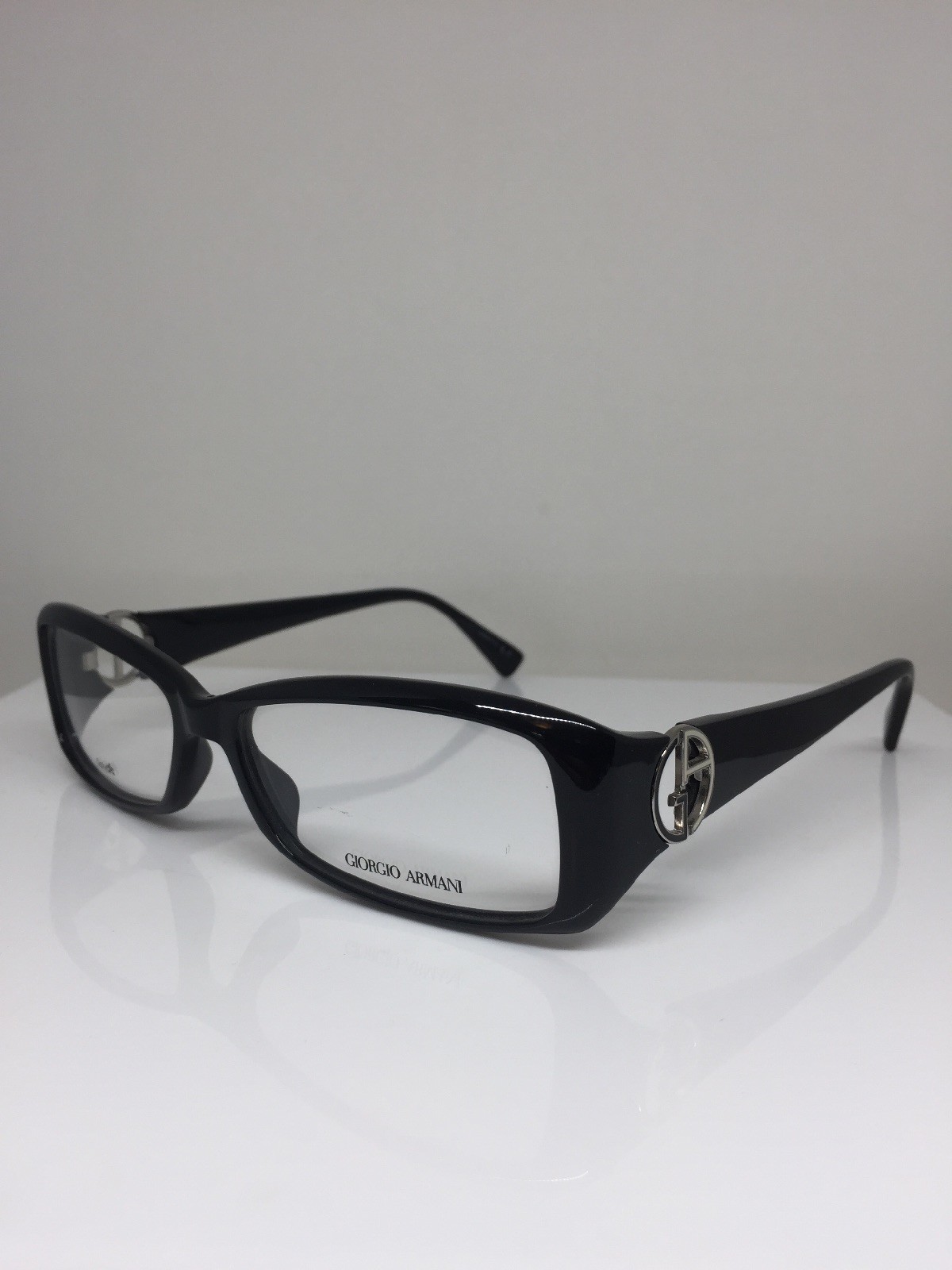 New Giorgio Armani 589 Eyeglasses GA 589 C. 584 Shiny Black with Silver 53-14mm