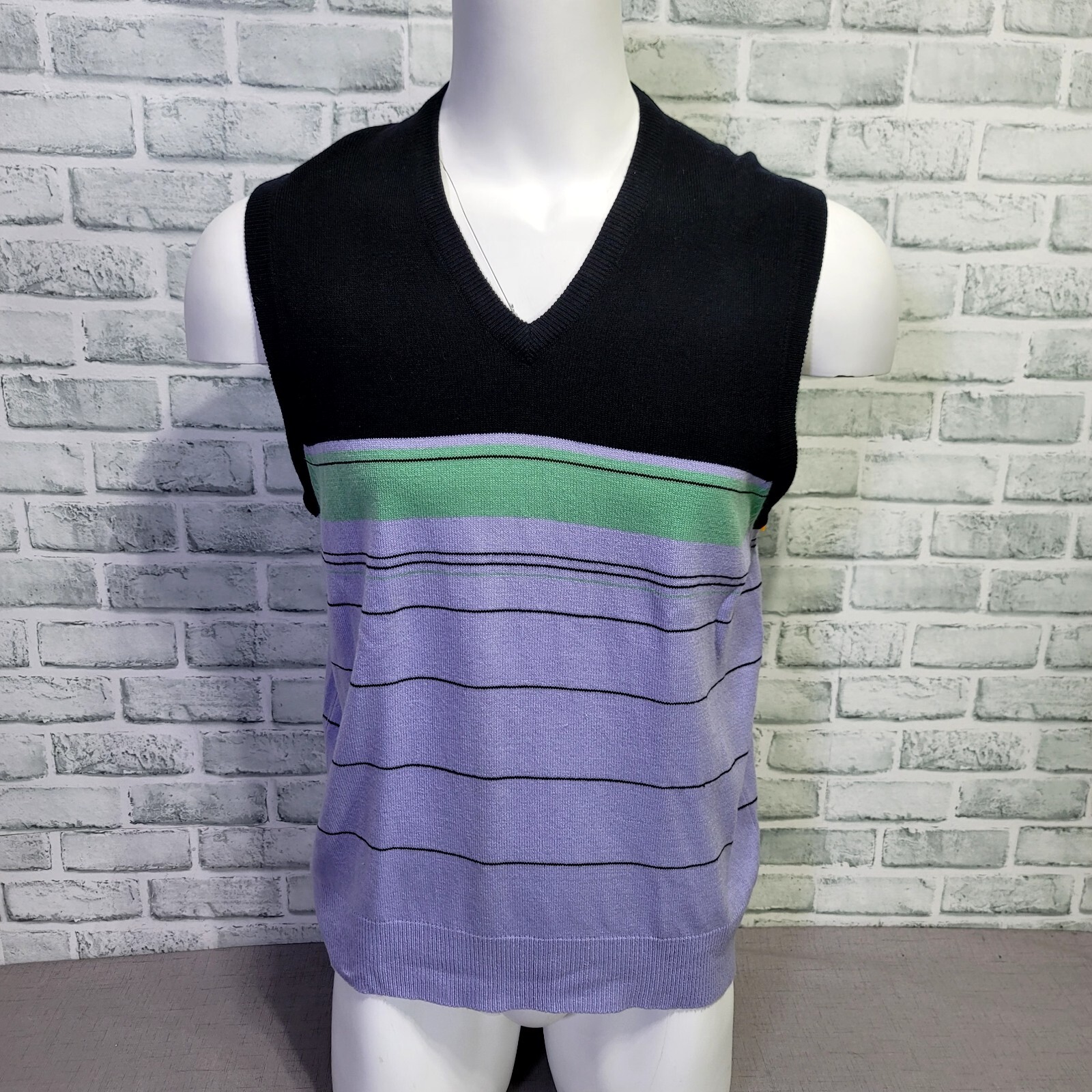 Vintage 80s 90s La Mode Mens M Cashmerlon Acrylic Golf Preppy Sweater Vest